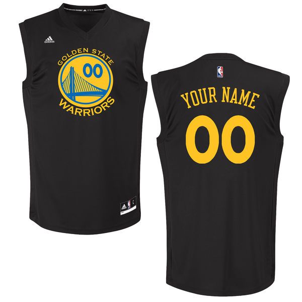 Men Golden State Warriors Adidas Black Custom Chase NBA Jersey
